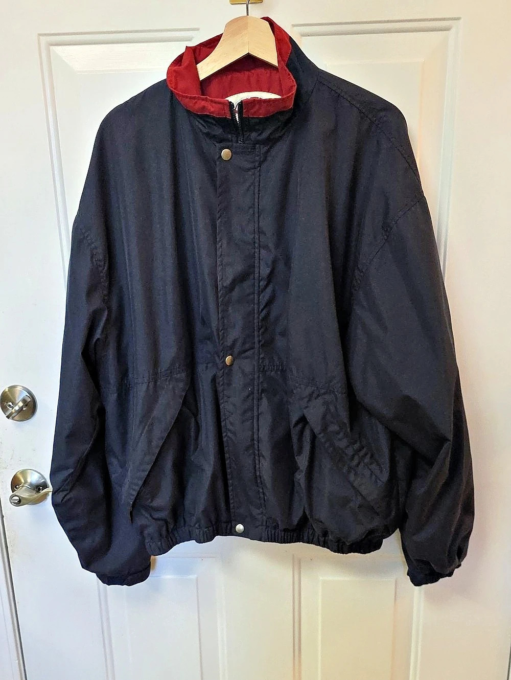 Fuzzy Zoeller Vintage Men's Navy And Red Lightweight Jacket